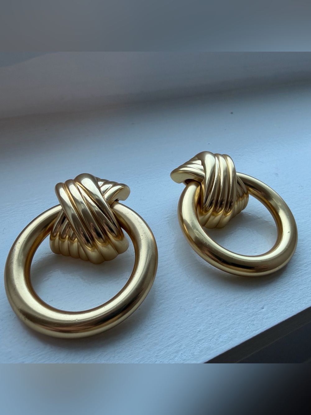 J. Crew Gold Knot Hoop Earrings